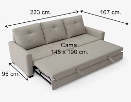 Sofá 4 plazas con cama 145 x 190 cm