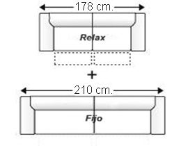 Conjunto sofá 2 plazas relax motor + sofá 3 plazas fijo