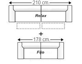 Conjunto sofá 3 plazas con 2 relax motor + sofá 2 plazas fijo