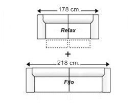Conjunto sofá relax 2 plazas + sofá fijo 3 plazas