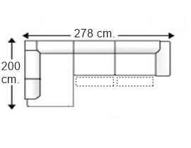 Sofá esquinero 4 plazas con 2 relax motor derecha