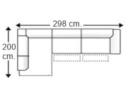 Sofá esquinero 4,5 plazas con 2 relax motor derecha