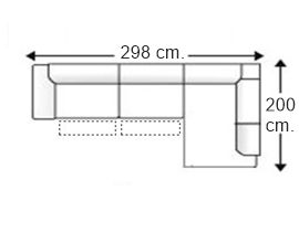 Sofá esquinero 4,5 plazas con 2 relax motor izquierda