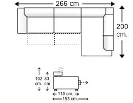 Sofá esquinero 3 plazas con 2 asientos deslizantes XL izquierda