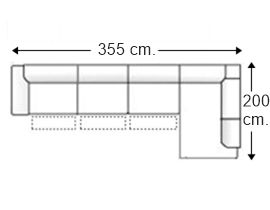 Sofá esquinero 5,5 plazas con 3 relax motor izquierda