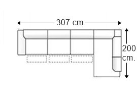 Sofá esquinero 5 plazas con 3 relax motor izquierda