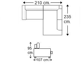 Sofá esquinero 2,5 plazas izquierda