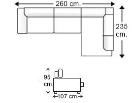 Sofá esquinero 3,5 plazas izquierda