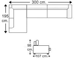 Sofá chaise longue 4,5 plazas derecha