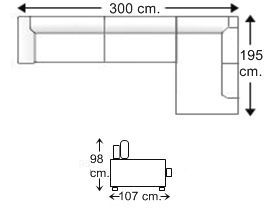 Sofá chaise longue 4,5 plazas izquierda