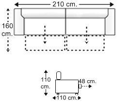 Sofá 3 plazas deslizantes XL