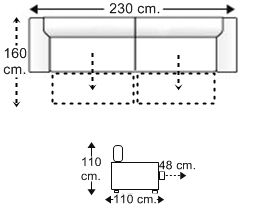 Sofá 3,5 plazas deslizantes XL