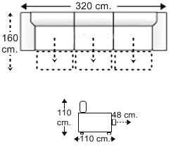 Sofá 5,5 plazas 3 deslizantes XL