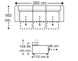 Sofá 4 plazas 3 deslizantes XL