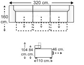 Sofá 5,5 plazas 3 deslizantes XL