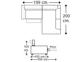 Sofá esquinero con 1 relax motor izquierda