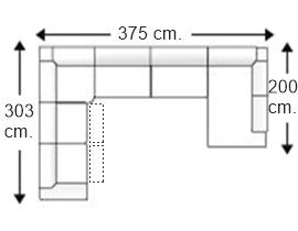 Sofá rinconera 8 plazas con 2 relax motor en U izquierda