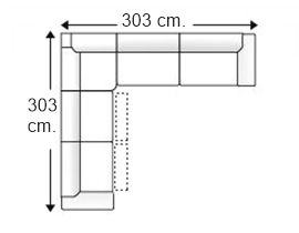 Sofá rinconera 7 plazas con 2 relax motor derecha