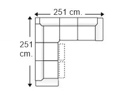Sofá rinconera 4 plazas con 2 relax motor derecha