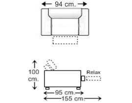 Sillón relax motor brazos 18 cm