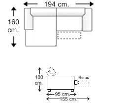 Sofá 1 relax motor con chaise longue derecha