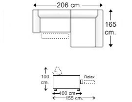 Sofá 1 relax motor con chaise longue arcón izquierda.