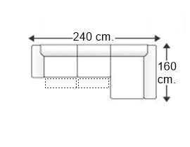 Sofá 2 plazas relax motor con chaise longue arcón izquierda