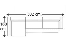 Sofá 3,5 plazas con 2 relax motor y chaise longue arcón derecha