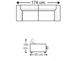 Sofá de piel 2 plazas