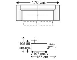 Sofá 2 plazas relax motor