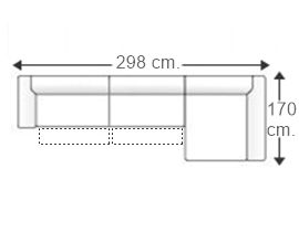 Sofá 3,5 plazas con 2 relax motor y chaise longue izquierda