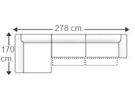 Sofá 3 plazas con 2 relax motor y chaise longue derecha