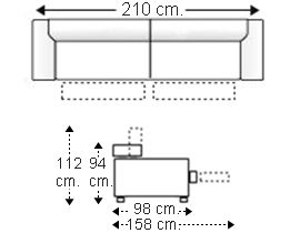 Sofá 3 plazas con 2 relax motor