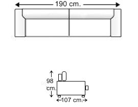 Sofá 3 plazas con 2 asientos
