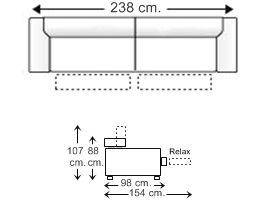 Sofá relax 3,5 plazas