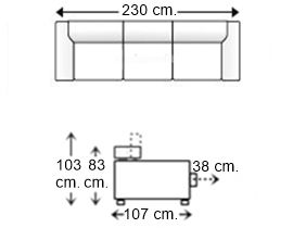 Sofá 3,5 plazas 3 asientos