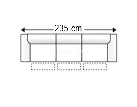Sofá 3,5 plazas con 3 relax motor