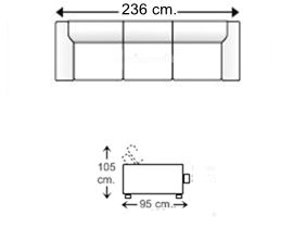 Sofá de piel 3,5 plazas 3 asientos