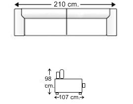 Sofá 3,5 plazas con 2 asientos