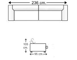 Sofá de piel 3,5 plazas 2 asientos