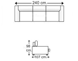 Sofá 4 plazas con 3 asientos