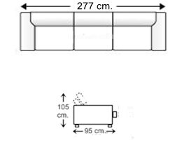 Sofá de piel 5 plazas 3 asientos