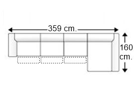Sofá 5 plazas con 3 relax motor y chaise longue arcón izquierda