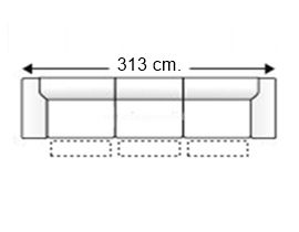 Sofá 5,5 plazas con 3 relax motor