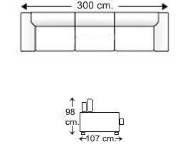 Sofá 5 plazas con 3 asientos