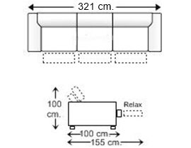 Sofá 5,5 plazas con 3 relax motor