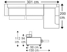 Sofá esquinero 4,5 plazas con 2 relax motor izquierda