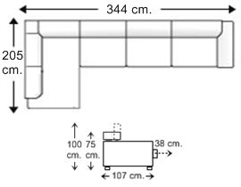 Sofá esquinero 5 plazas derecha