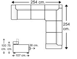 Sofá rinconera 4 plazas en “L”