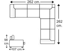 Sofá rinconera 5 plazas en L